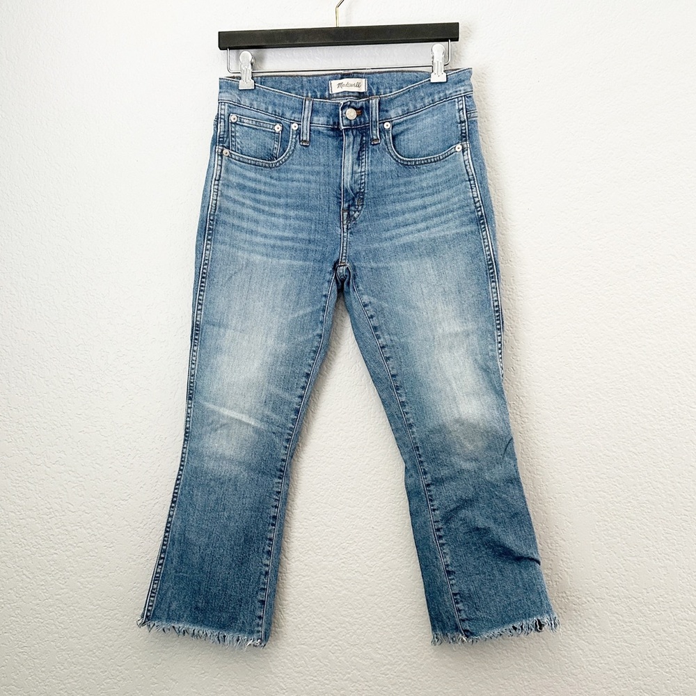 MADEWELL Cali Demi Boot Jeans Raw Frayed Hem 28P